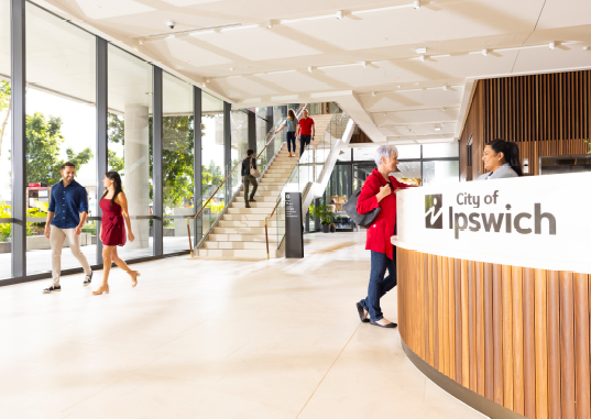Reception area of City of Ipswich office