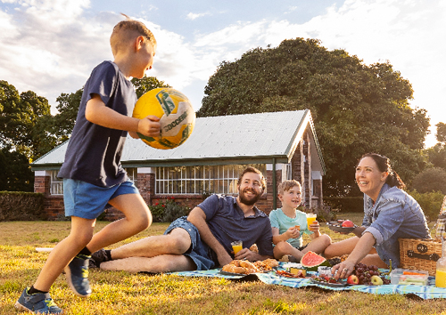 Family playing in picnic