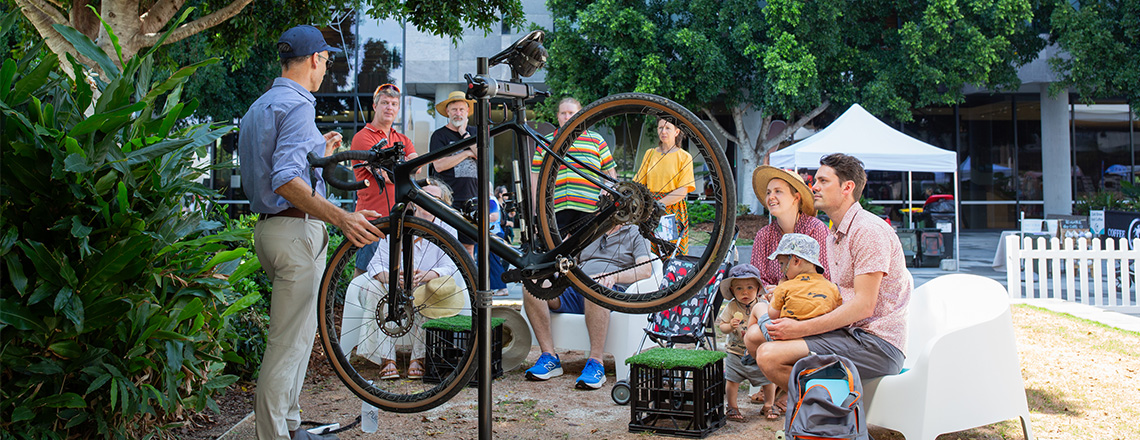 Bicycle maintenance demonstration